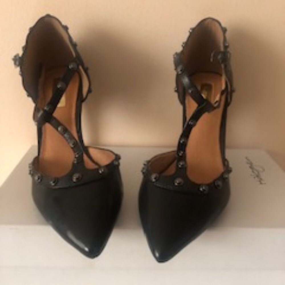 HALOGEN studded  leather high heels. Size 8